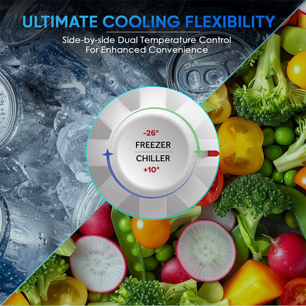 Haier 385 L Combo Chest Freezer with Two Separate Compartments 